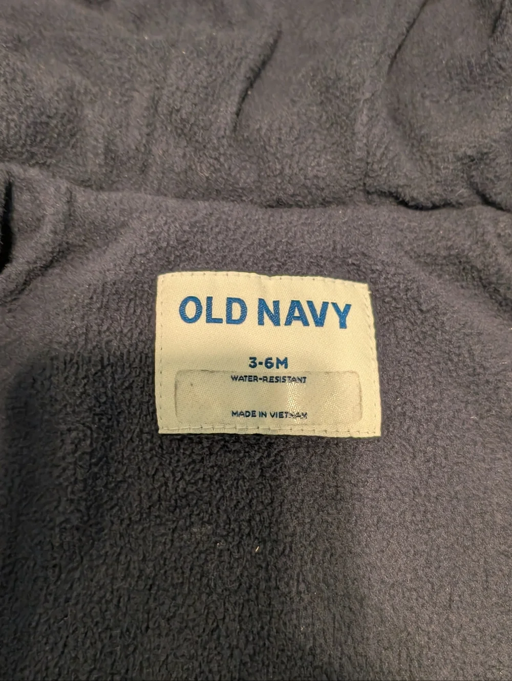 Old Navy Baby Bear Puffer Jacket Navy Bear Ears Hood 3-6 Months